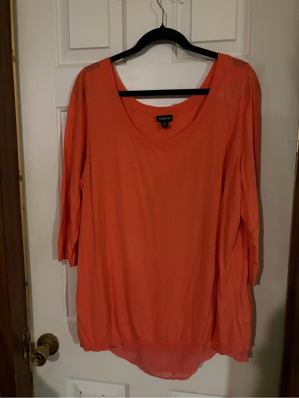 torrid Orange Scoop Neck Long Sleeve Top